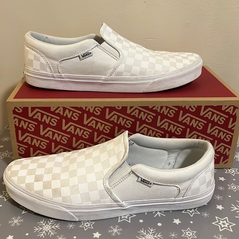 White checkered vans